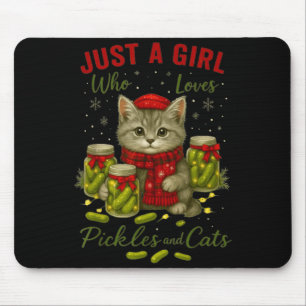 Just A Girl Who Loves Ckles And Cats Christmas  Mouse Mat