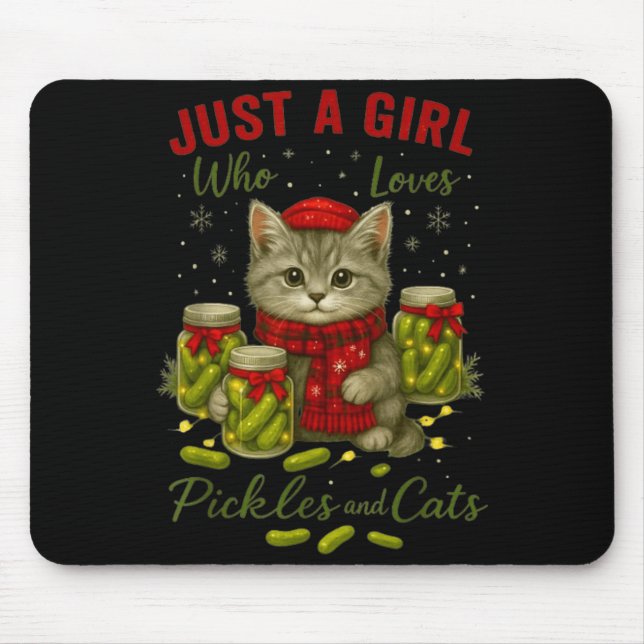 Just A Girl Who Loves Ckles And Cats Christmas  Mouse Mat (Front)