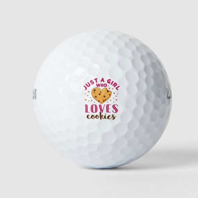 Just a Girl Who Loves Cookies Cookie Lover Golf Balls (Front)