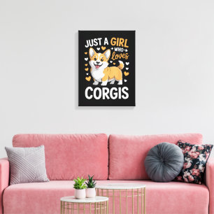 Just A Girl Who Loves Corgis Canvas Print