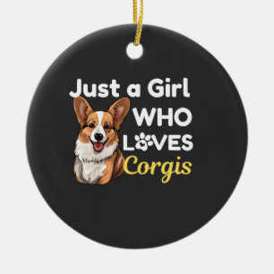Just a Girl Who Loves Corgis Ceramic Tree Decoration