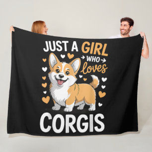 Just A Girl Who Loves Corgis Fleece Blanket