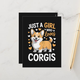 Just A Girl Who Loves Corgis Holiday Postcard
