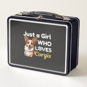 Just a Girl Who Loves Corgis Metal Lunch Box