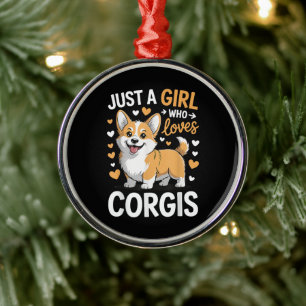 Just A Girl Who Loves Corgis Metal Tree Decoration
