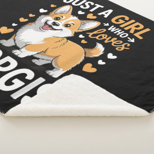 Just A Girl Who Loves Corgis Sherpa Blanket