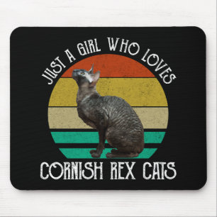 Just A Girl Who Loves Cornish Rex Cats Mouse Mat