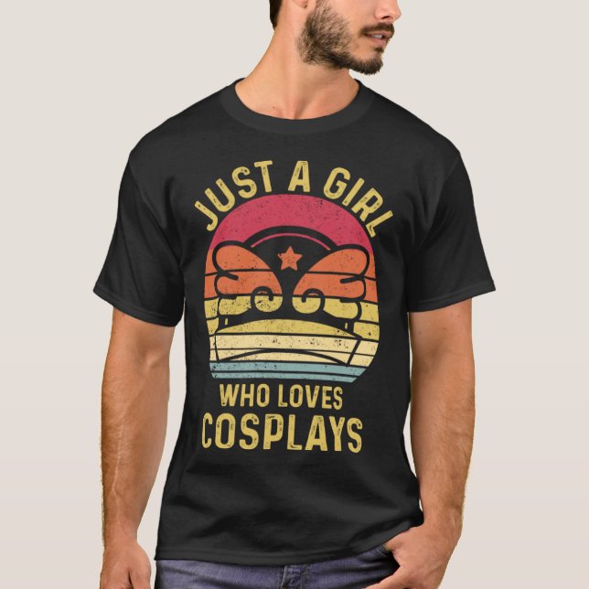 Just A Girl Who Loves Cosplays Cosplayer Retro T-Shirt (Front)