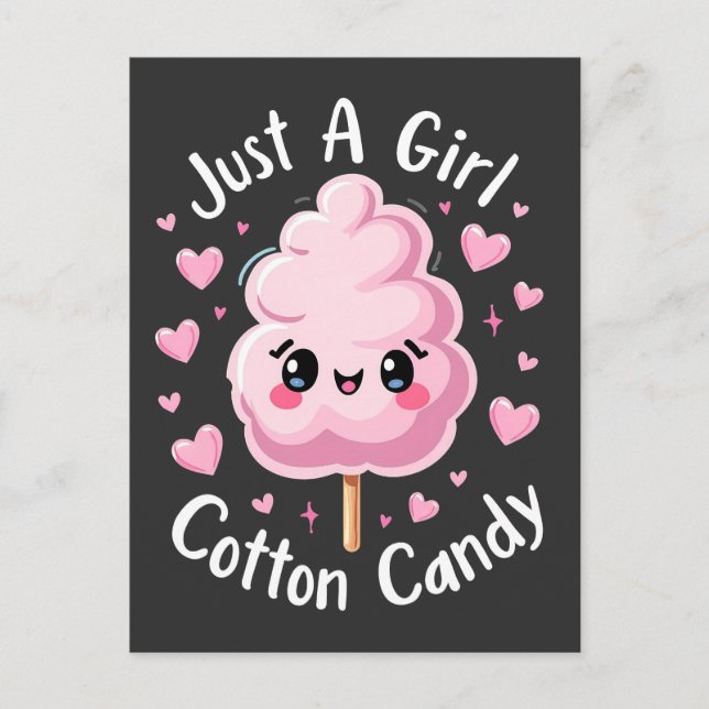 Just a Girl Who Loves Cotton Candy Postcard (Front)