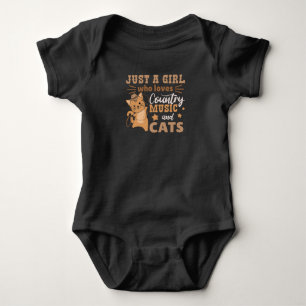 Just A Girl Who Loves Country Music And Cats Baby Bodysuit
