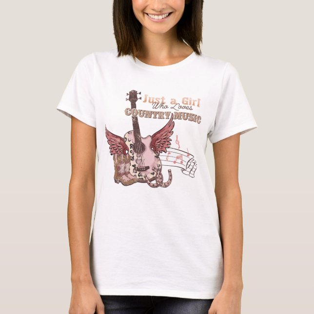 Just A Girl Who Loves Country Music  T-Shirt (Front)