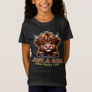 Just A Girl Who Loves Cow Highland Lover Gift T-Shirt