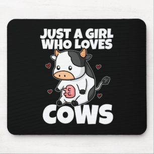 Just A Girl Who Loves Cow Milk Farmer Cow Costume Mouse Mat