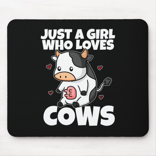 Just A Girl Who Loves Cow Milk Farmer Cow Costume Mouse Mat (Front)