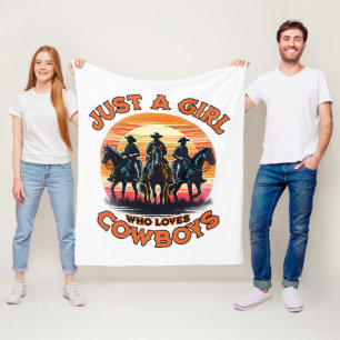 Just a girl who loves cowboys fleece blanket