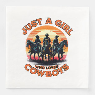 Just a girl who loves cowboys napkin