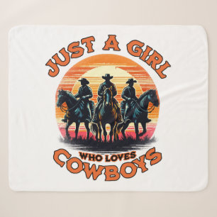 Just a girl who loves cowboys sherpa blanket