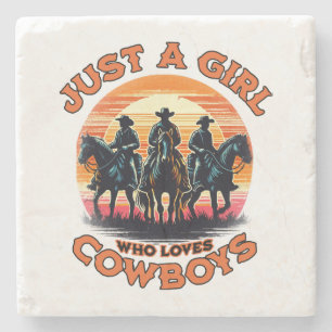 Just a girl who loves cowboys stone coaster