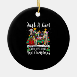 Just A Girl Who Loves Cows And Christmas Family Ug Ceramic Tree Decoration