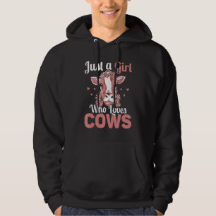 Just A Girl Who Loves Cows Cattle Farmer Farm Anim Hoodie
