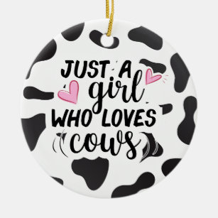Just a girl who loves cows ceramic tree decoration