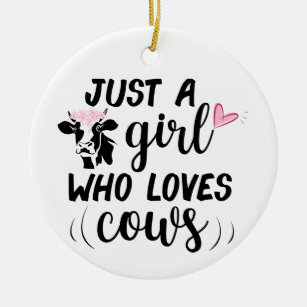 Just a girl who loves cows ceramic tree decoration