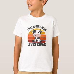 Just A Girl Who Loves Cows Cute Cow Farm T-Shirt
