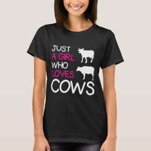 Just A Girl Who Loves Cows Cute Cow Lovers T-Shirt