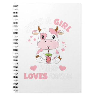 Just A Girl Who Loves Cows Cute Strawberry Cow. Pe Notebook