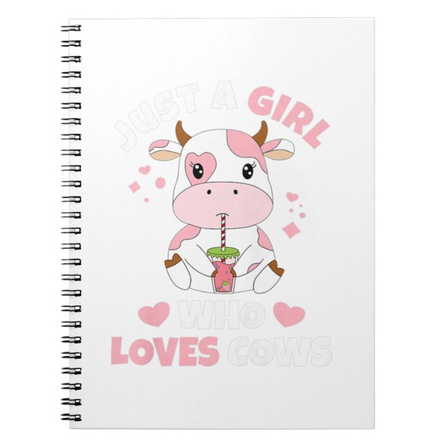 Just A Girl Who Loves Cows Cute Strawberry Cow. Pe Notebook (Front)