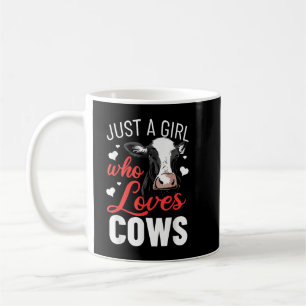 Just A Girl Who Loves Cows Farm Animal Cow Farming Coffee Mug