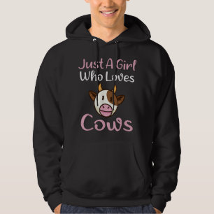 Just A Girl Who Loves Cows Farmer Butcher Milk Hoodie