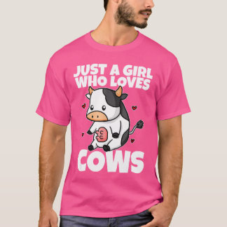 Just A Girl Who Loves Cows Funny Cow Costume Milk T-Shirt
