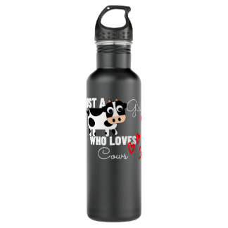 Just A Girl Who Loves Cows Funny Farmer Gift 710 Ml Water Bottle