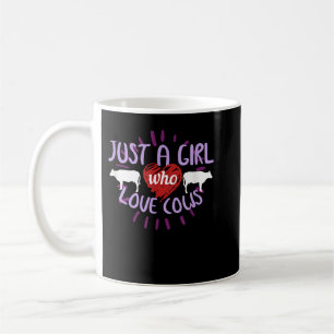 Just A Girl Who Loves Cows Funny Farmer Heifer Moo Coffee Mug
