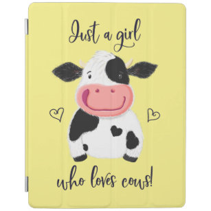 Just A Girl Who Loves Cows! Hearts And Holstein iPad Cover