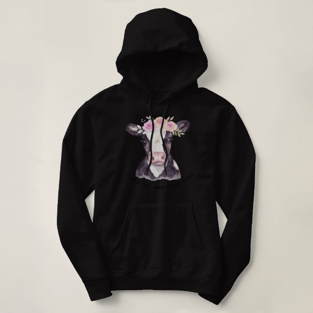 Just A Girl Who Loves Cows Hoodie (Design Front)