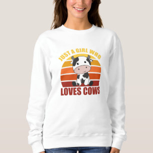 Just A Girl Who Loves Cows Sweet Cow Sunset Sweatshirt