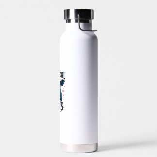 Just A Girl Who Loves Cows Vintage Neon Cow Lover  Water Bottle