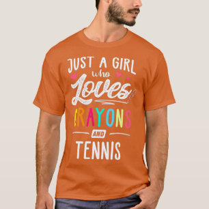 Just A Girl Who Loves Crayons And Tennis Kids T-Shirt