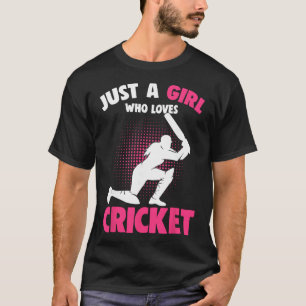 Just A Girl Who Loves Cricket Girls Kids  T-Shirt