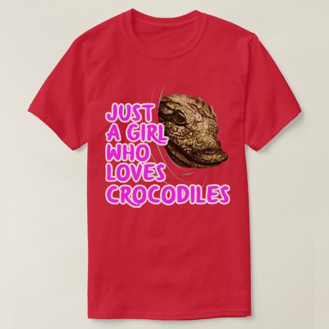 Just A Girl Who Loves Crocodiles T-Shirt (Design Front)