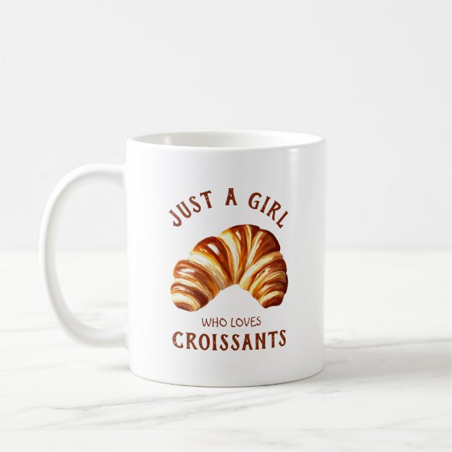 Just a girl who loves croissants coffee mug (Left)