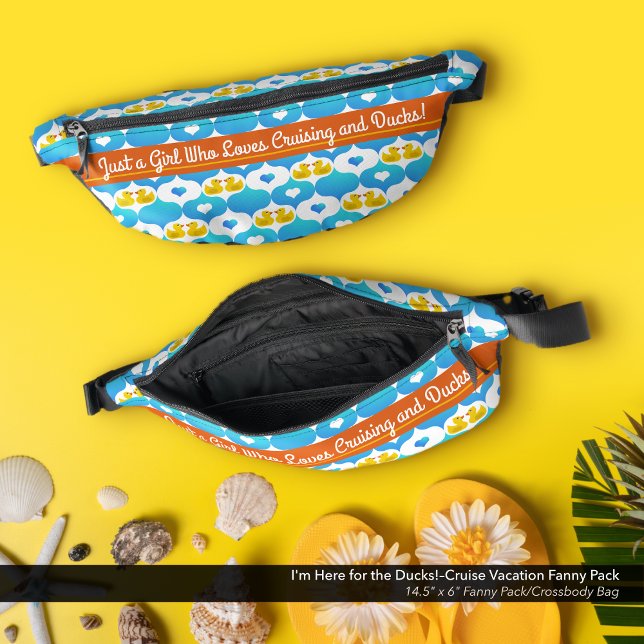 Just a Girl Who Loves Cruising and Ducks!–Vacation Bum Bags (Just a Girl Who Loves Cruising and Ducks!–Vacation Fanny Pack/Crossbody Bag)