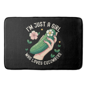 Just A Girl Who Loves Cucumbers - Funny Vegetarian Bath Mat