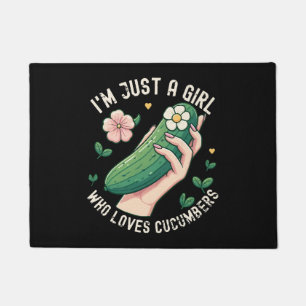 Just A Girl Who Loves Cucumbers - Funny Vegetarian Doormat