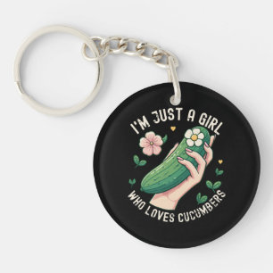 Just A Girl Who Loves Cucumbers - Funny Vegetarian Key Ring