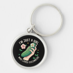 Just A Girl Who Loves Cucumbers - Funny Vegetarian Key Ring