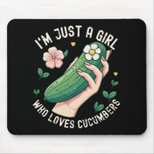 Just A Girl Who Loves Cucumbers - Funny Vegetarian Mouse Mat