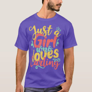 Just A Girl Who Loves Curling Gift product T-Shirt